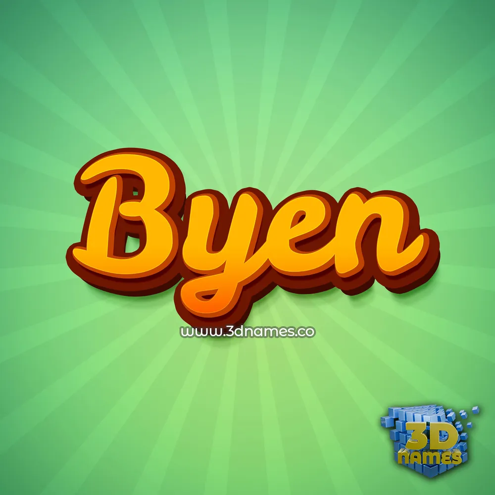byen in Green Rays style - 3D name wallpaper
