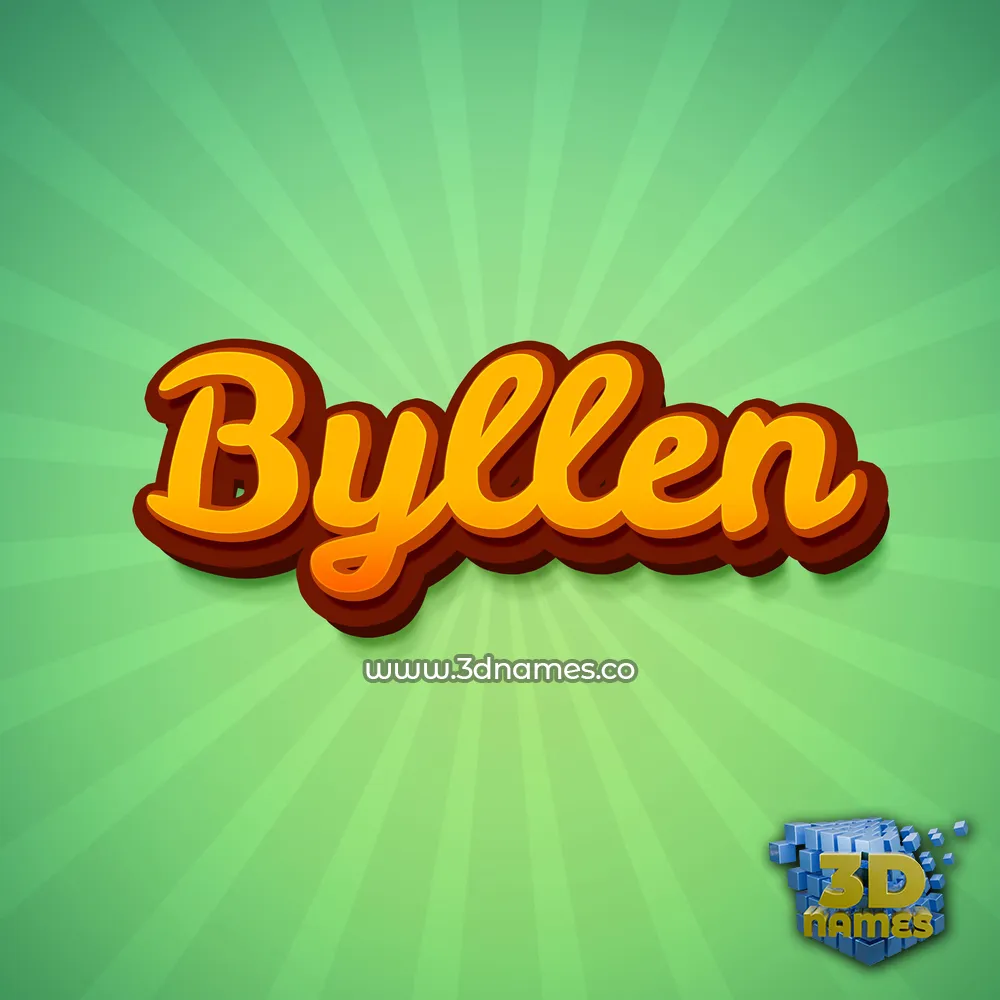 byllen in Green Rays style - 3D name wallpaper