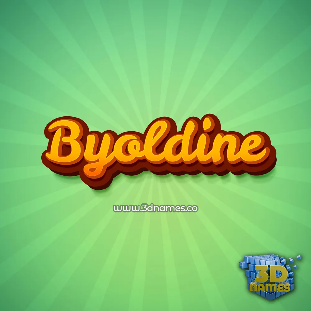 byoldine in Green Rays style - 3D name wallpaper
