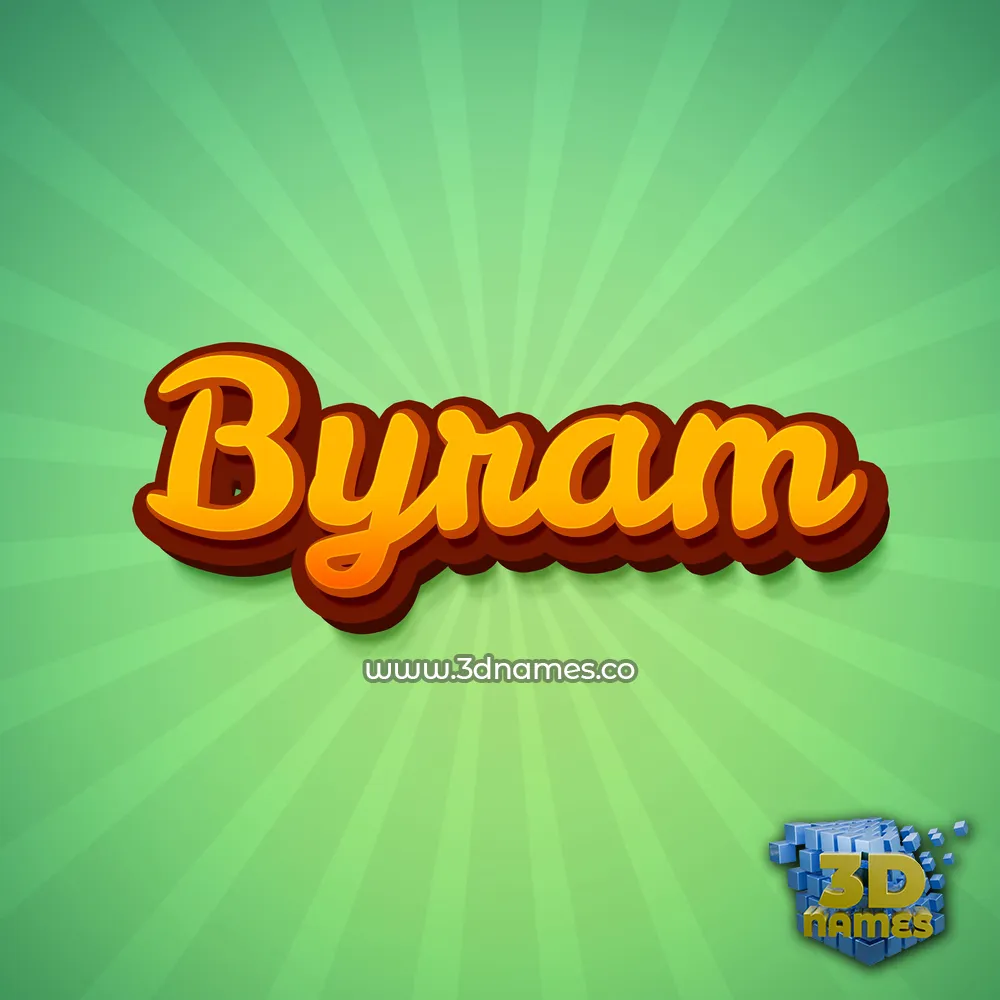 byram in Green Rays style - 3D name wallpaper