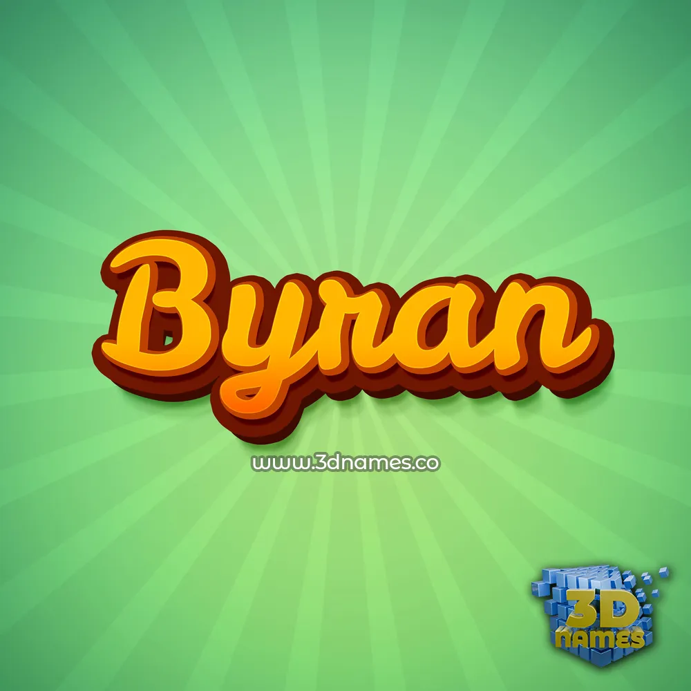 byran in Green Rays style - 3D name wallpaper