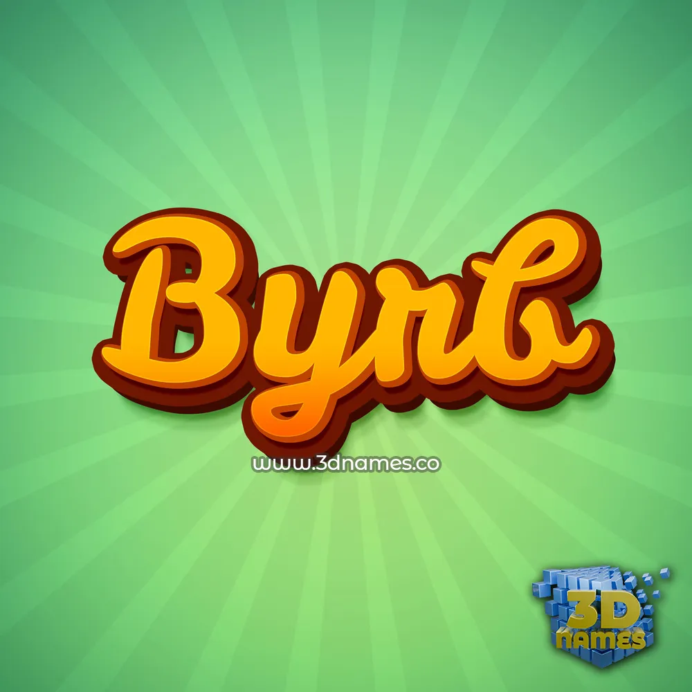 byrb in Green Rays style - 3D name wallpaper