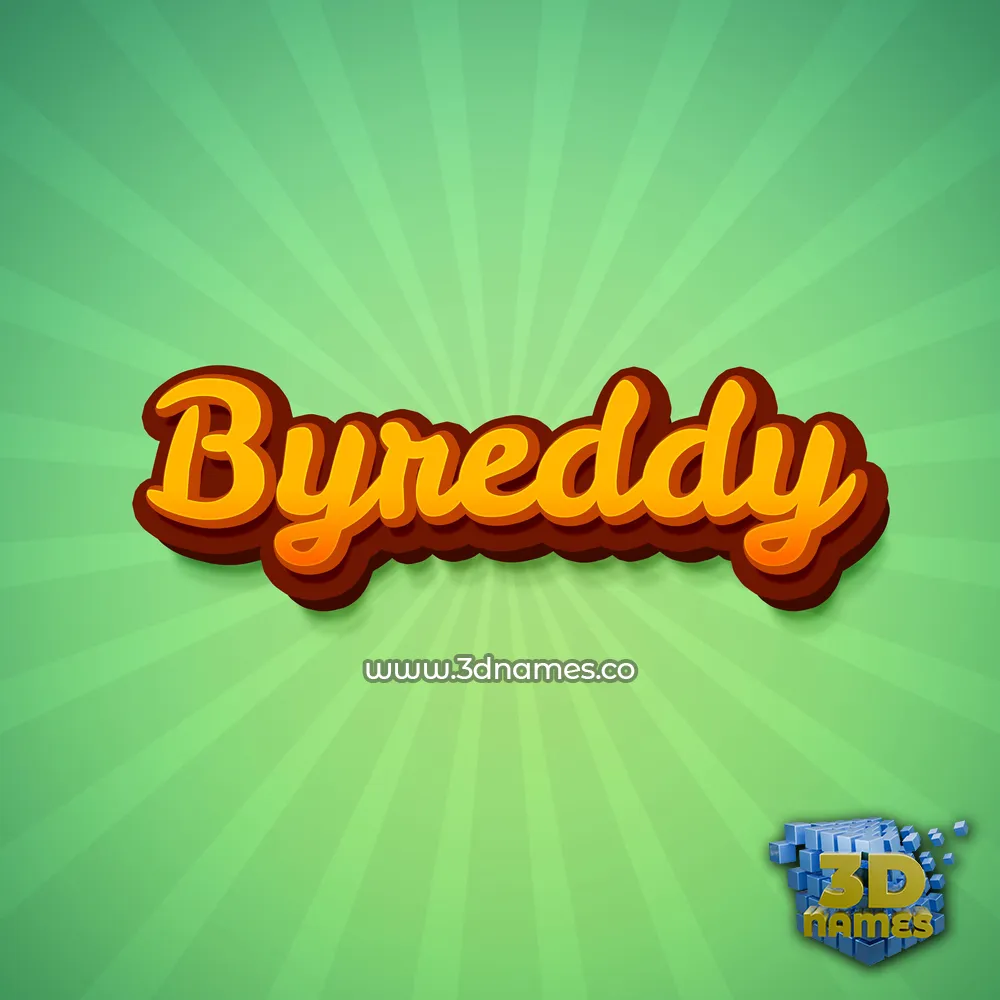 byreddy in Green Rays style - 3D name wallpaper