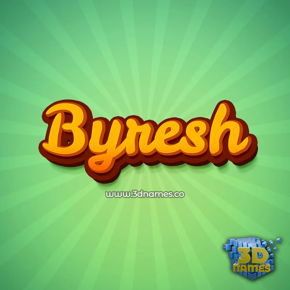byresh in Green Rays style - 3D name wallpaper