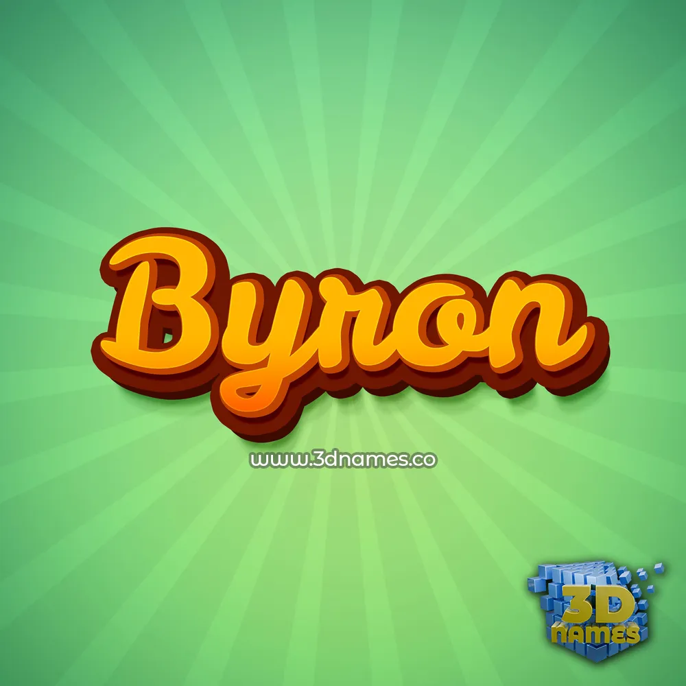 byron in Green Rays style - 3D name wallpaper