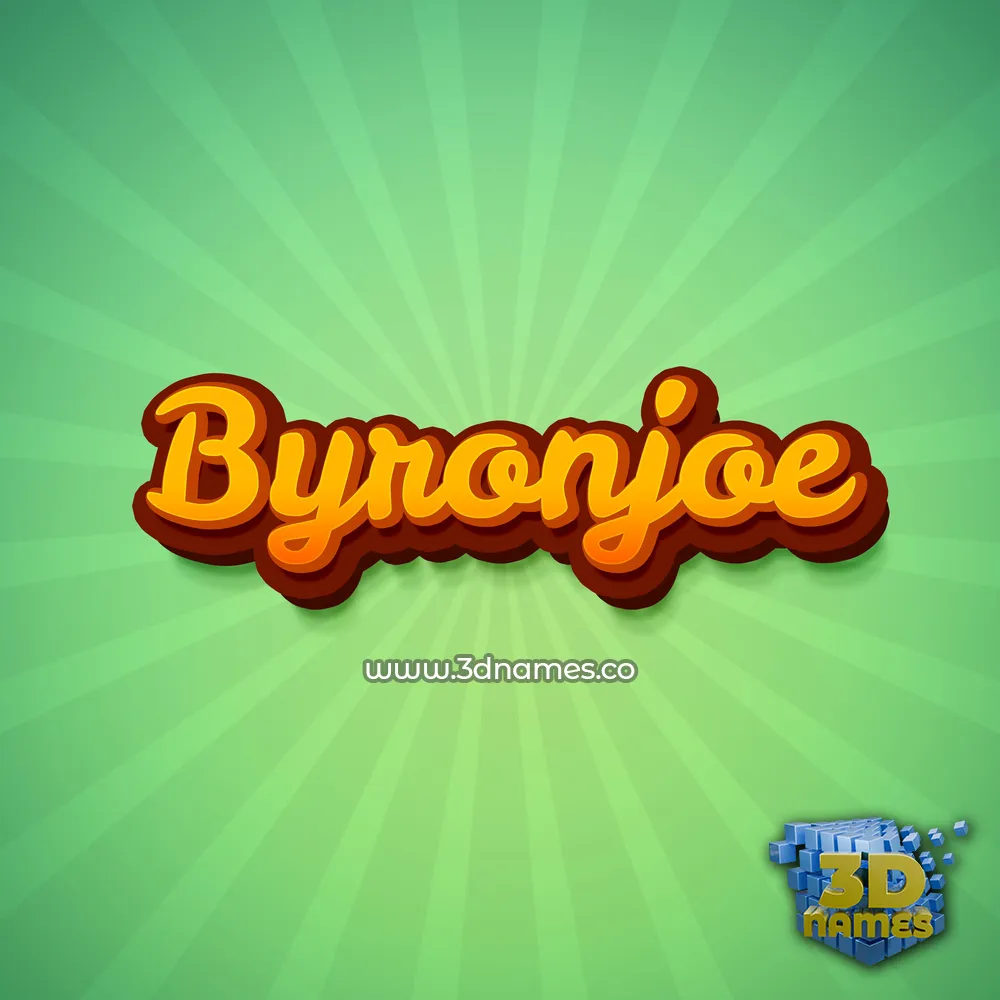 byronjoe in Green Rays style - 3D name wallpaper
