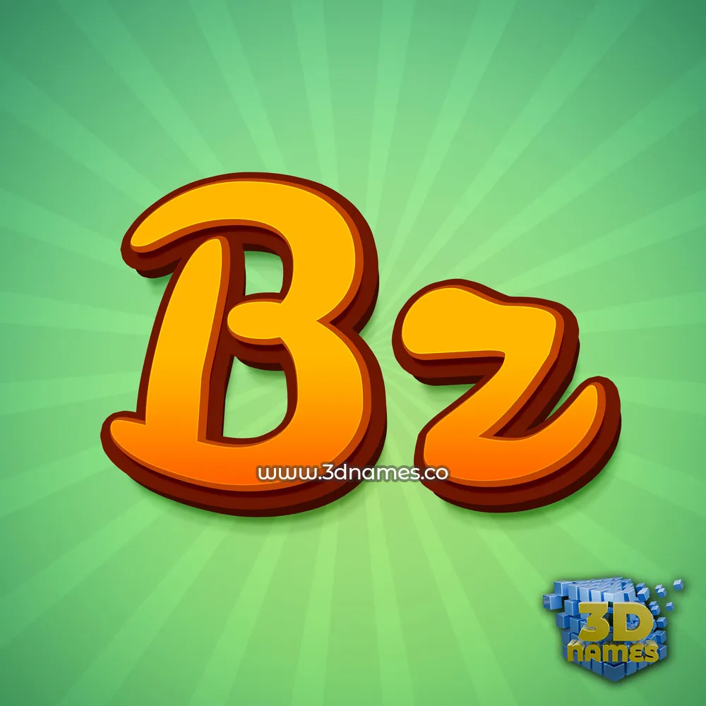bz in Green Rays style - 3D name wallpaper