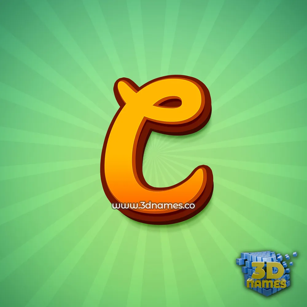 c in Green Rays style - 3D name wallpaper