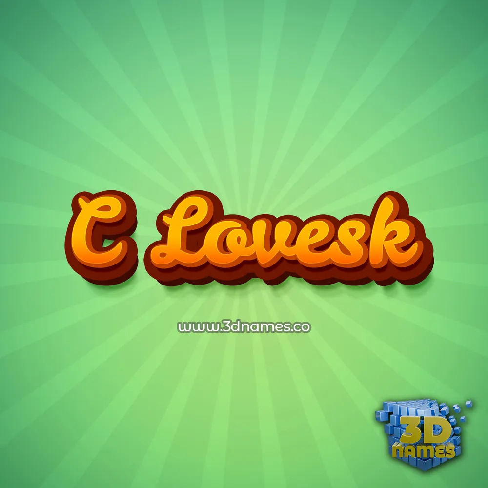 c lovesk in Green Rays style - 3D name wallpaper