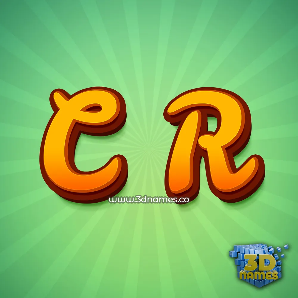 c r in Green Rays style - 3D name wallpaper