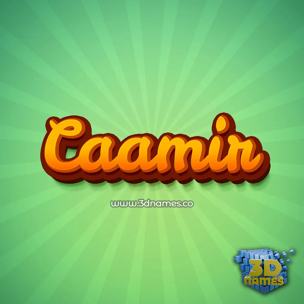 caamir in Green Rays style - 3D name wallpaper