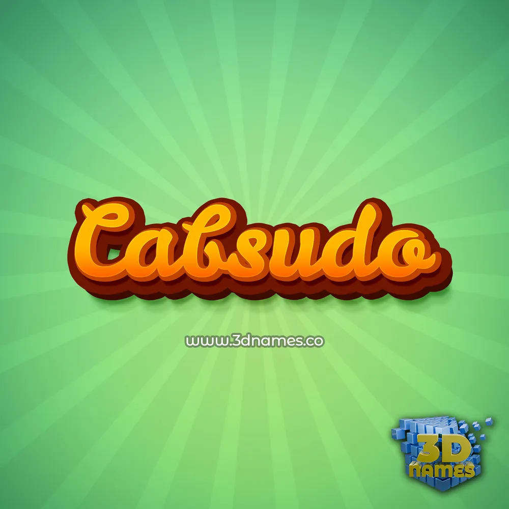 cabsudo in Green Rays style - 3D name wallpaper