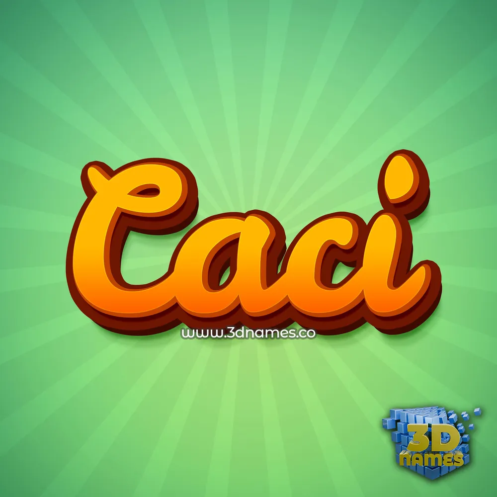 caci in Green Rays style - 3D name wallpaper