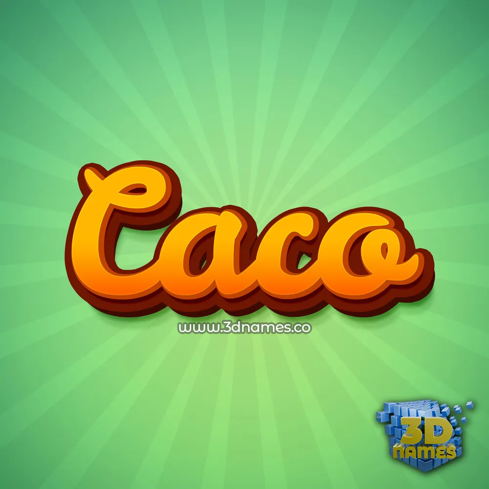caco in Green Rays style - 3D name wallpaper