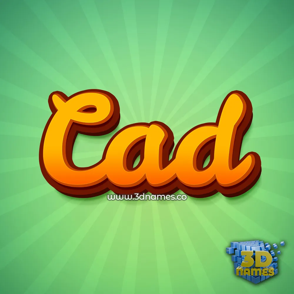 cad in Green Rays style - 3D name wallpaper