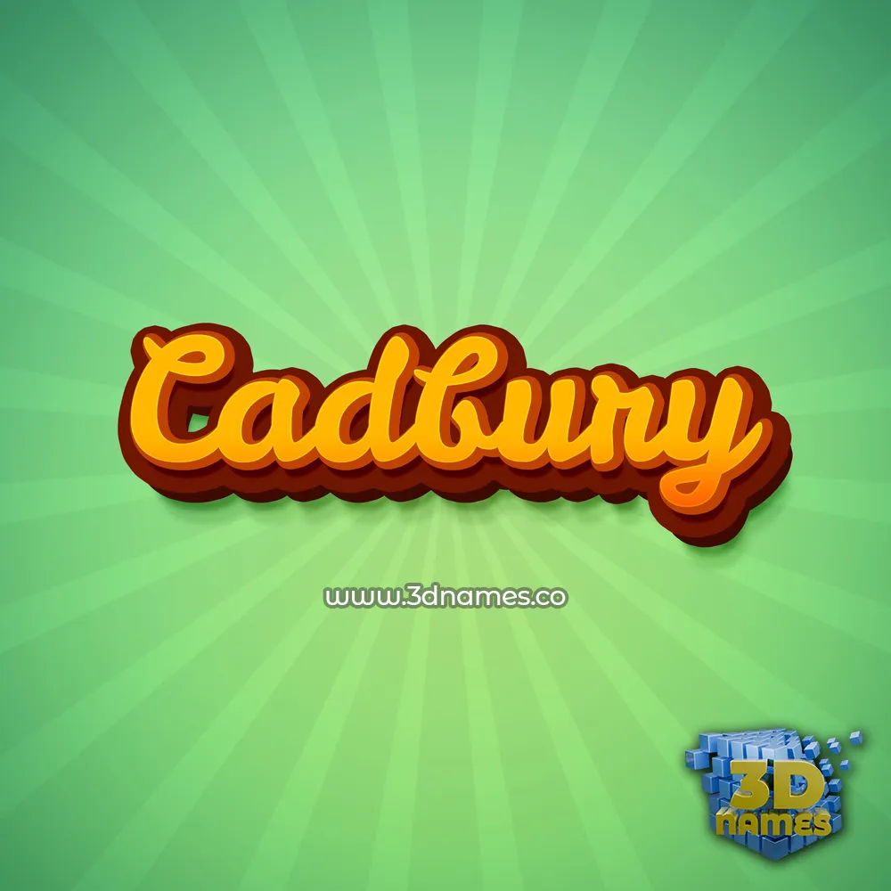 cadbury in Green Rays style - 3D name wallpaper
