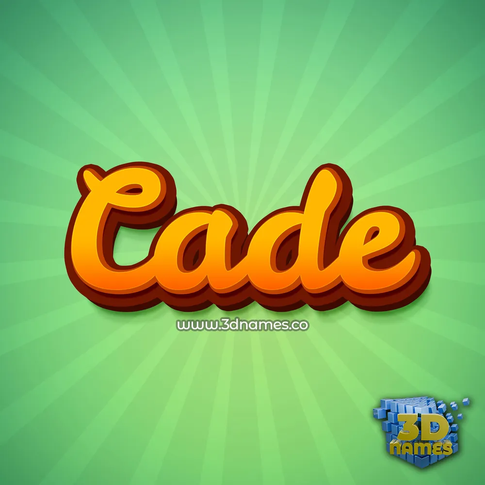 cade in Green Rays style - 3D name wallpaper