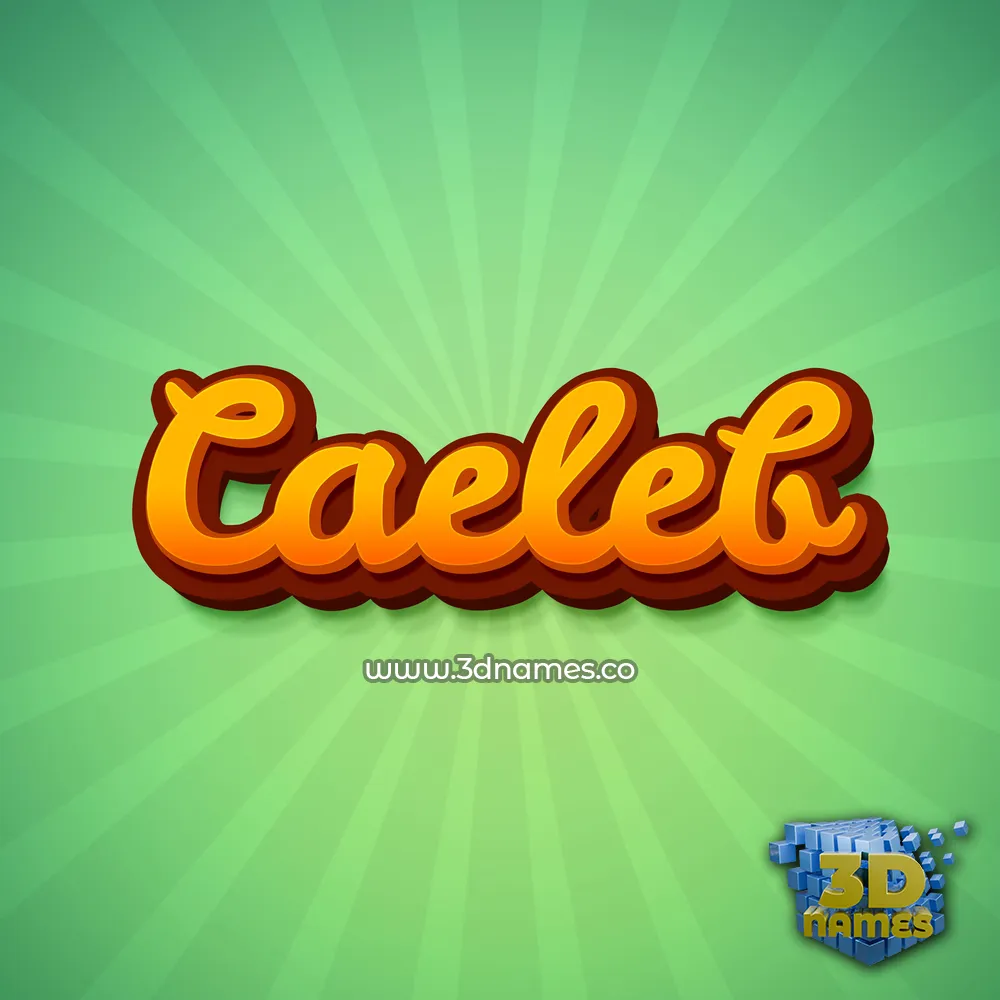 caeleb in Green Rays style - 3D name wallpaper