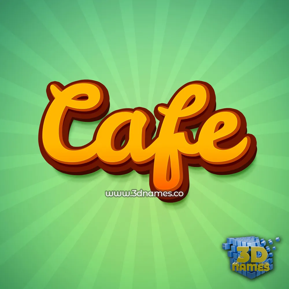 cafe in Green Rays style - 3D name wallpaper