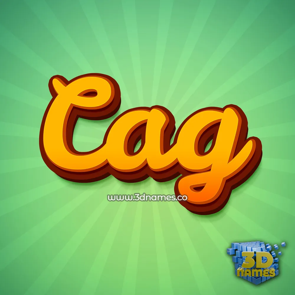 cag in Green Rays style - 3D name wallpaper