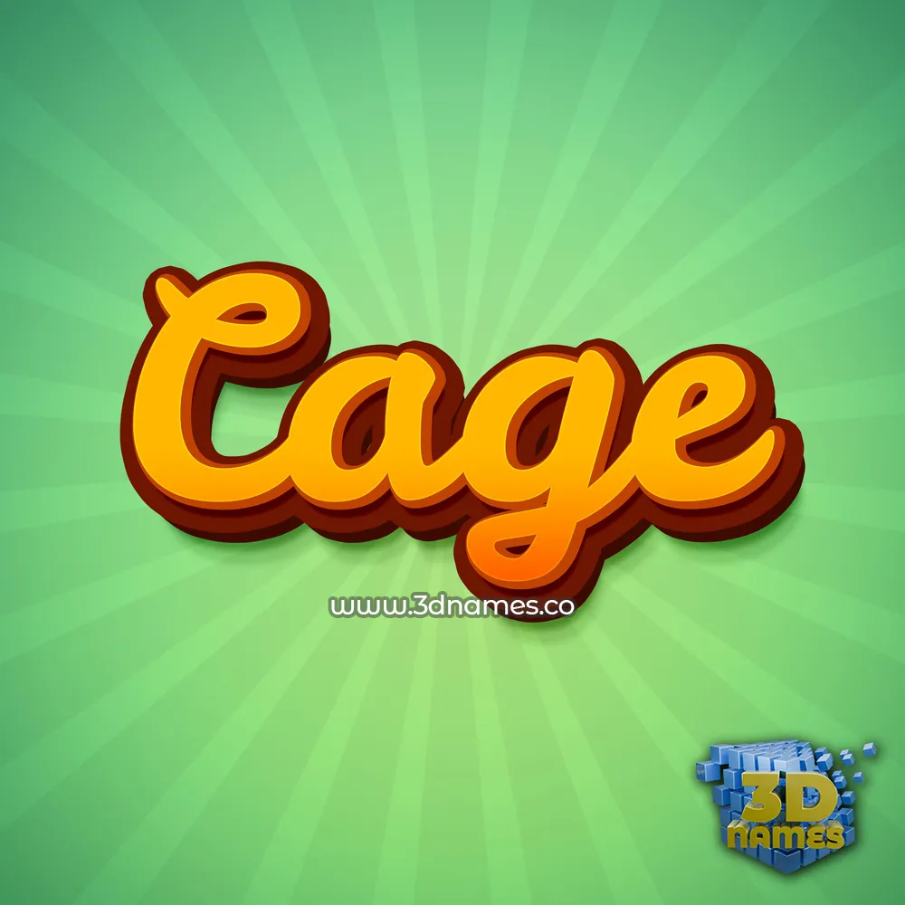 cage in Green Rays style - 3D name wallpaper