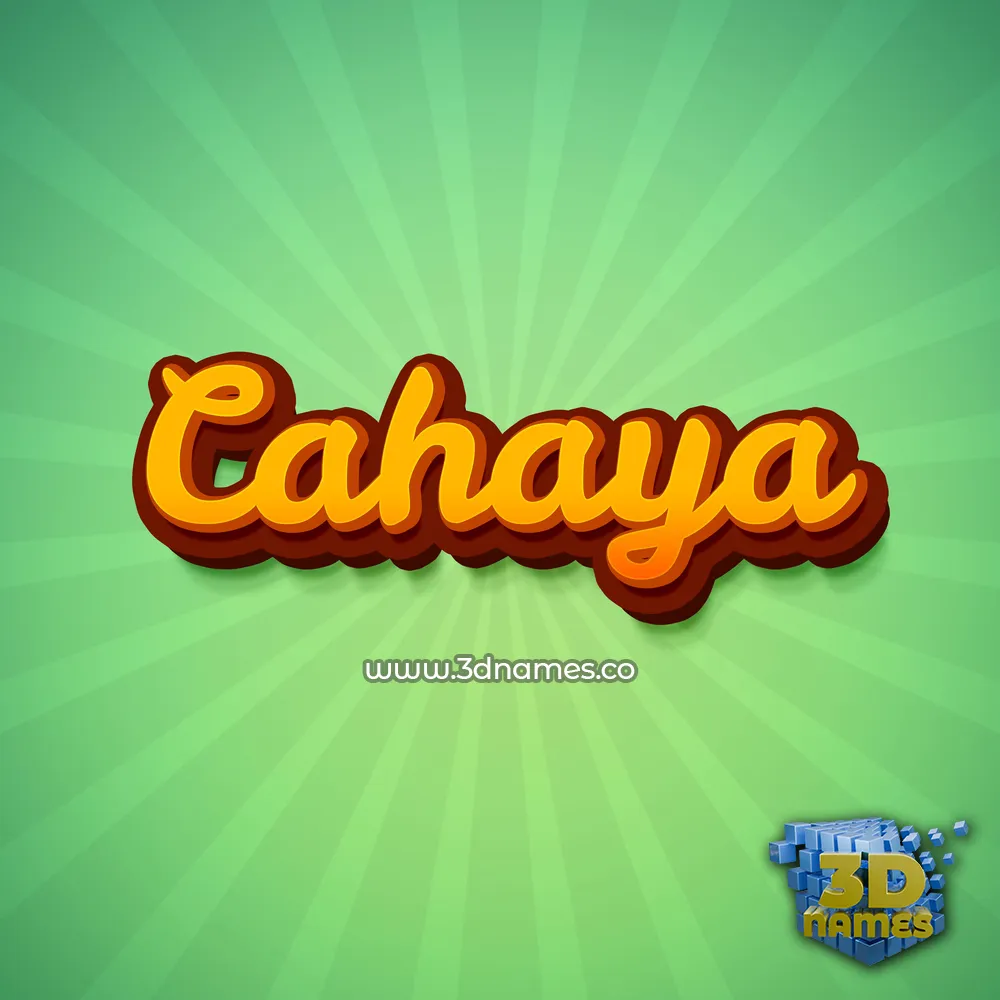 cahaya in Green Rays style - 3D name wallpaper
