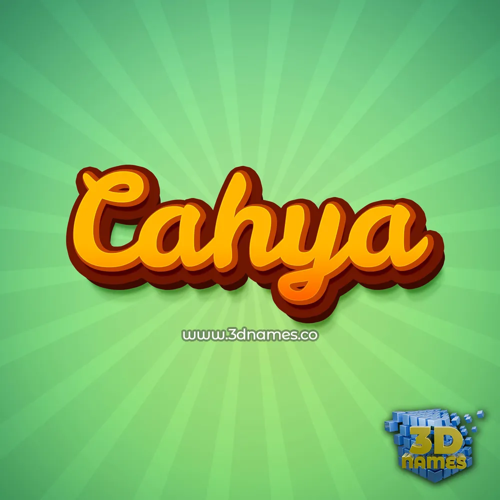 cahya in Green Rays style - 3D name wallpaper