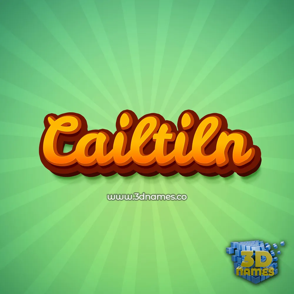 cailtiln in Green Rays style - 3D name wallpaper