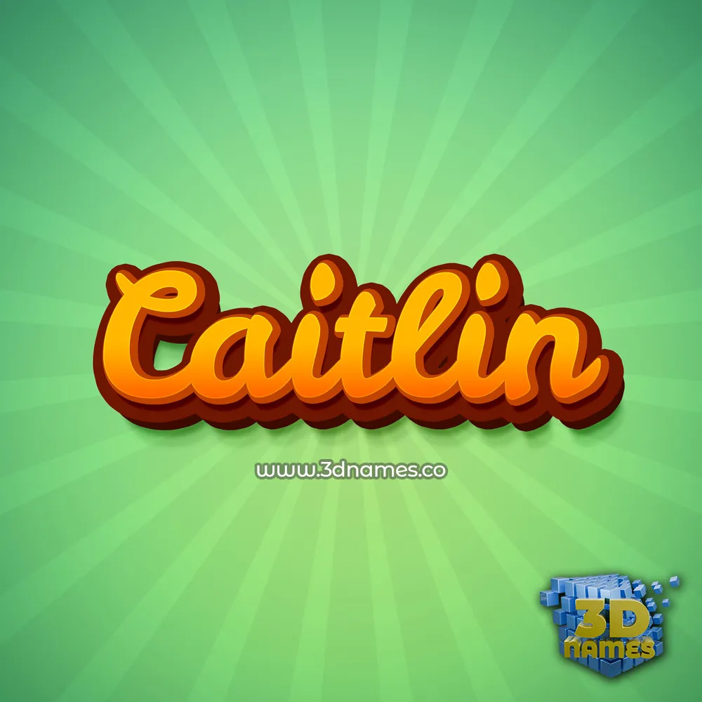caitlin in Green Rays style - 3D name wallpaper