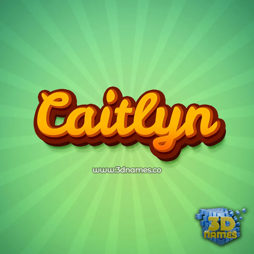 caitlyn in Green Rays style - 3D name wallpaper