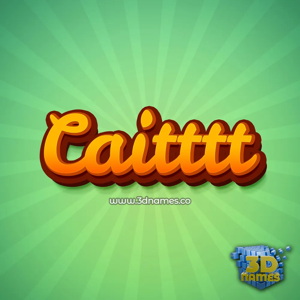 caitttt in Green Rays style - 3D name wallpaper