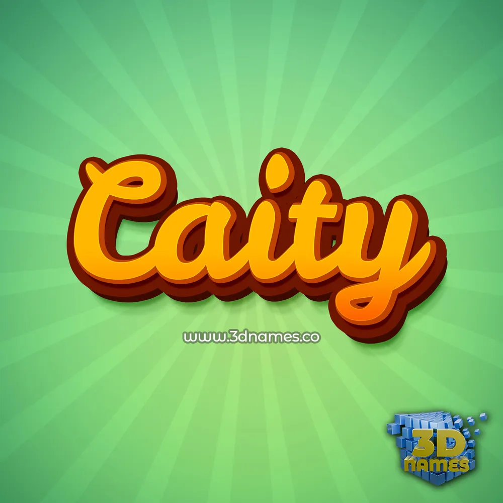 caity in Green Rays style - 3D name wallpaper