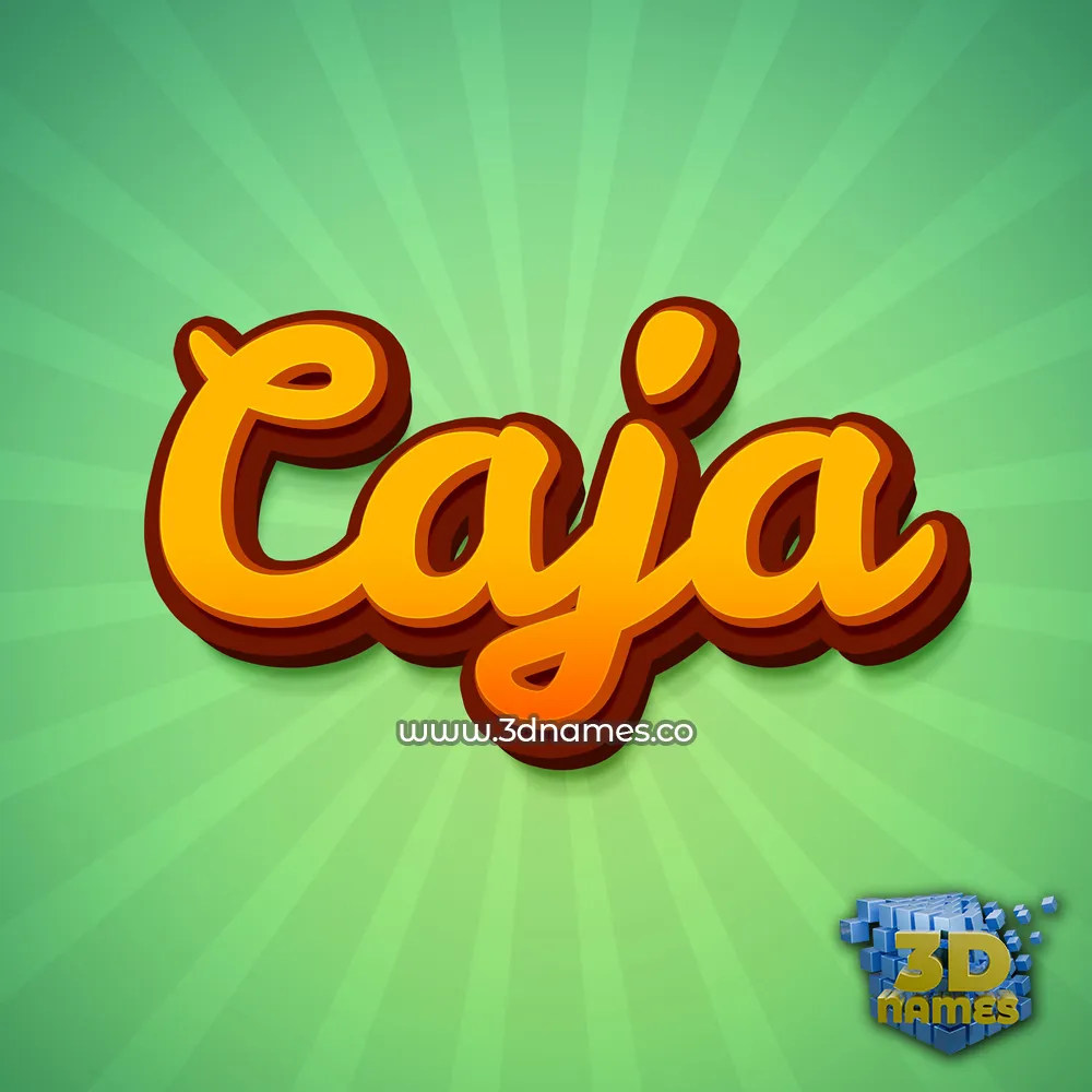 caja in Green Rays style - 3D name wallpaper