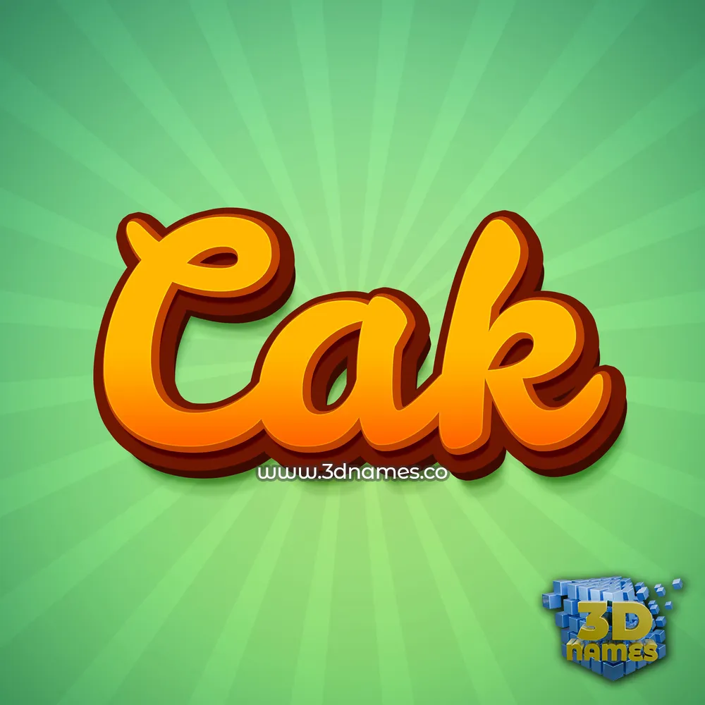 cak in Green Rays style - 3D name wallpaper