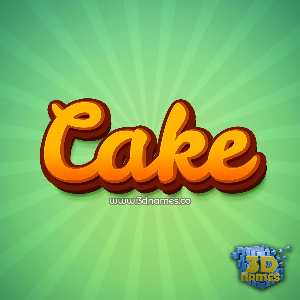 cake in Green Rays style - 3D name wallpaper