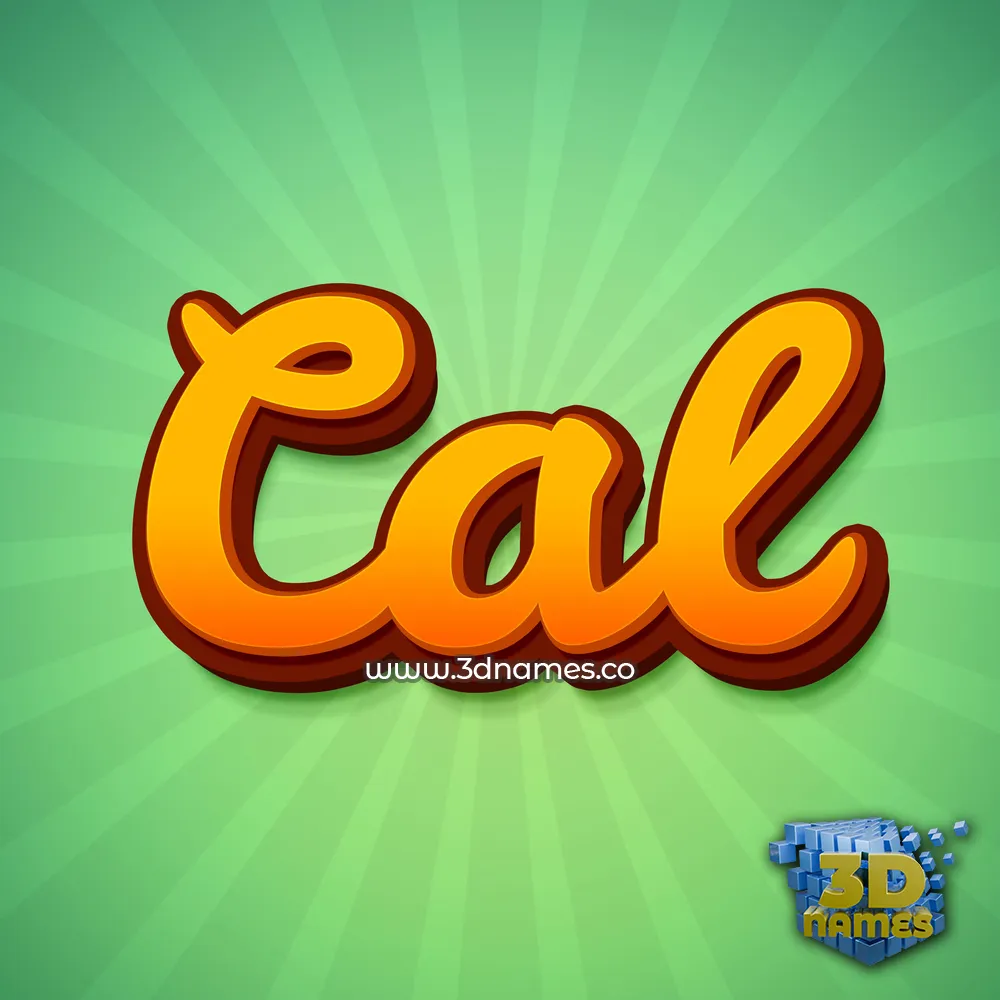 cal in Green Rays style - 3D name wallpaper