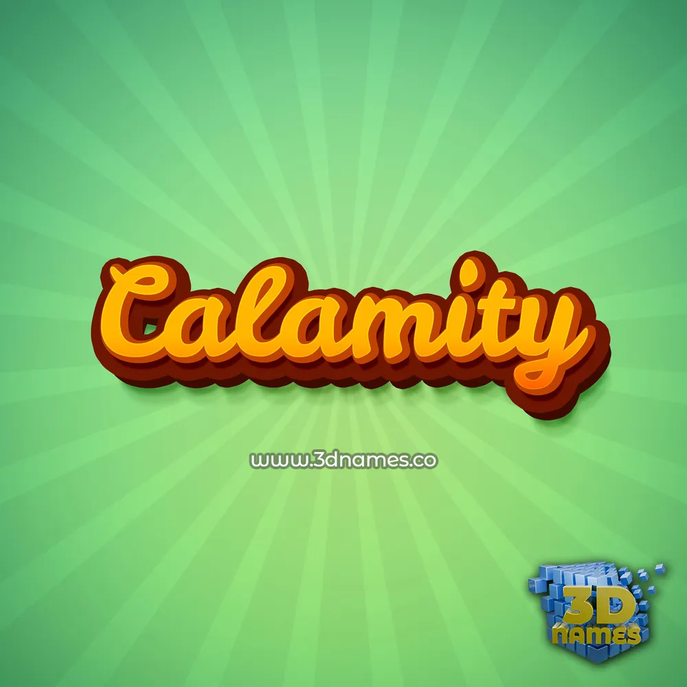calamity in Green Rays style - 3D name wallpaper