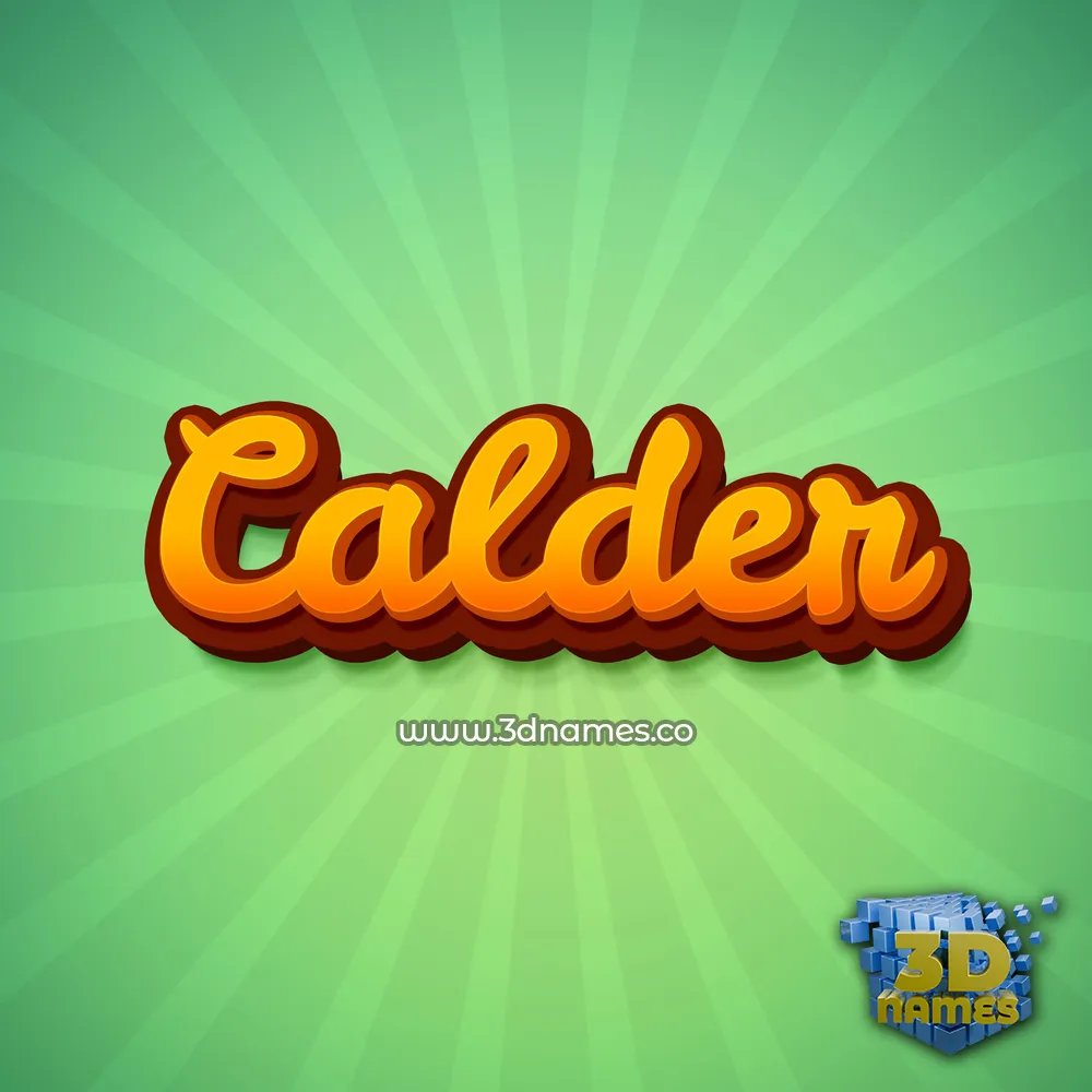 calder in Green Rays style - 3D name wallpaper