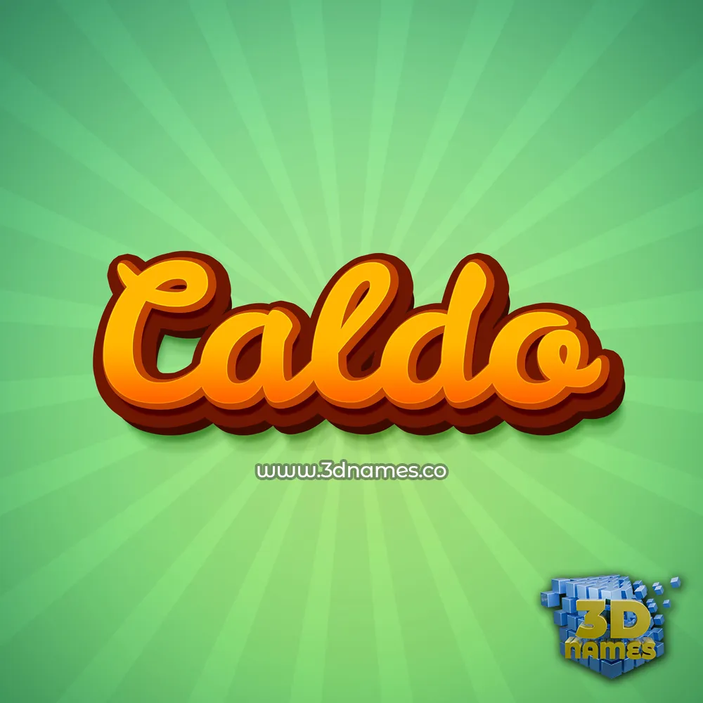 caldo in Green Rays style - 3D name wallpaper