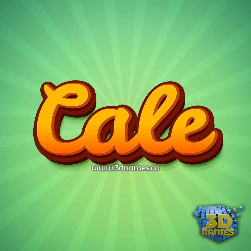 cale in Green Rays style - 3D name wallpaper