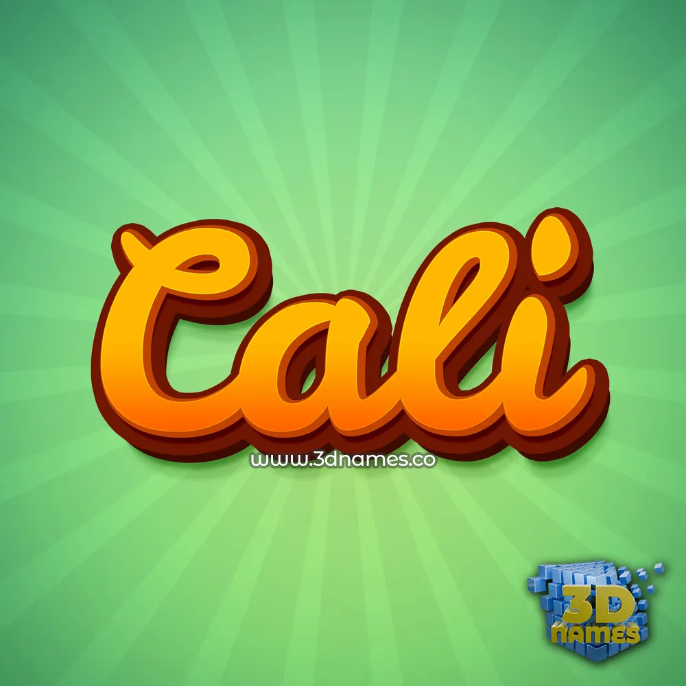 cali in Green Rays style - 3D name wallpaper