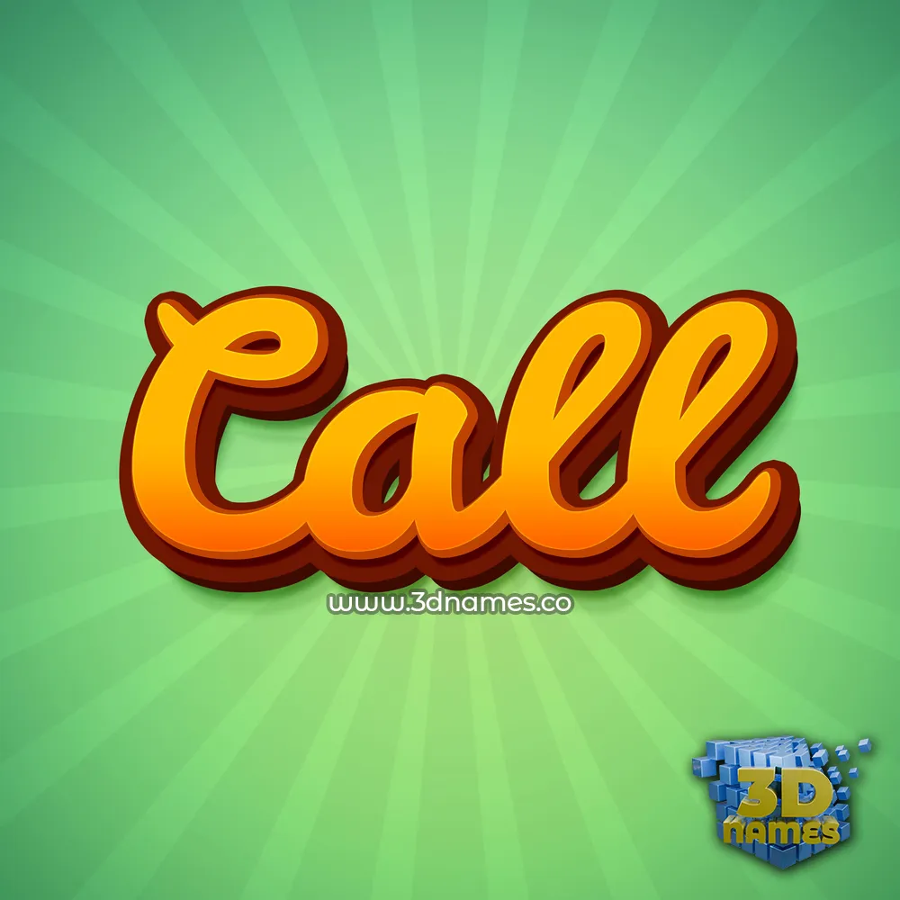 call in Green Rays style - 3D name wallpaper