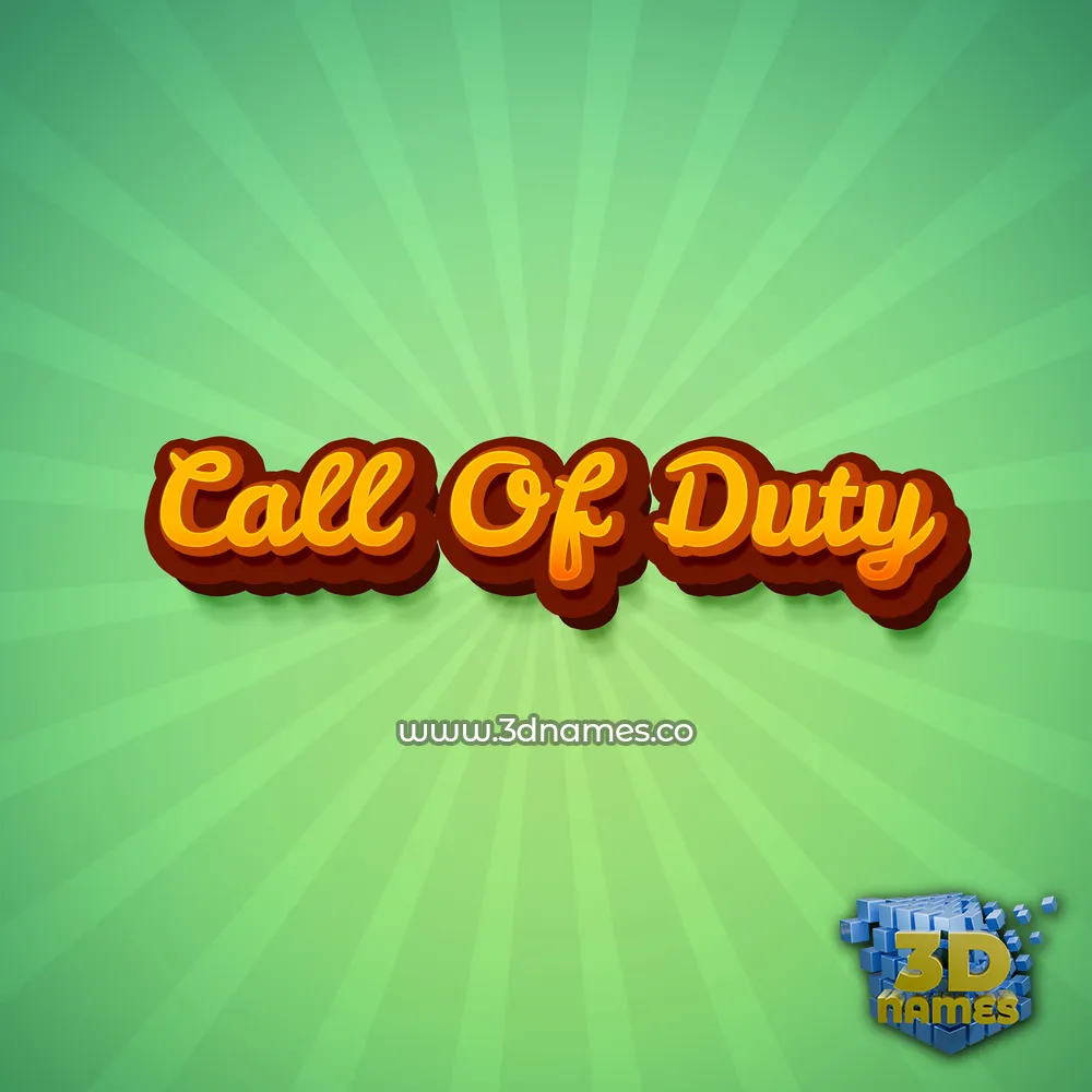 call of duty in Green Rays style - 3D name wallpaper