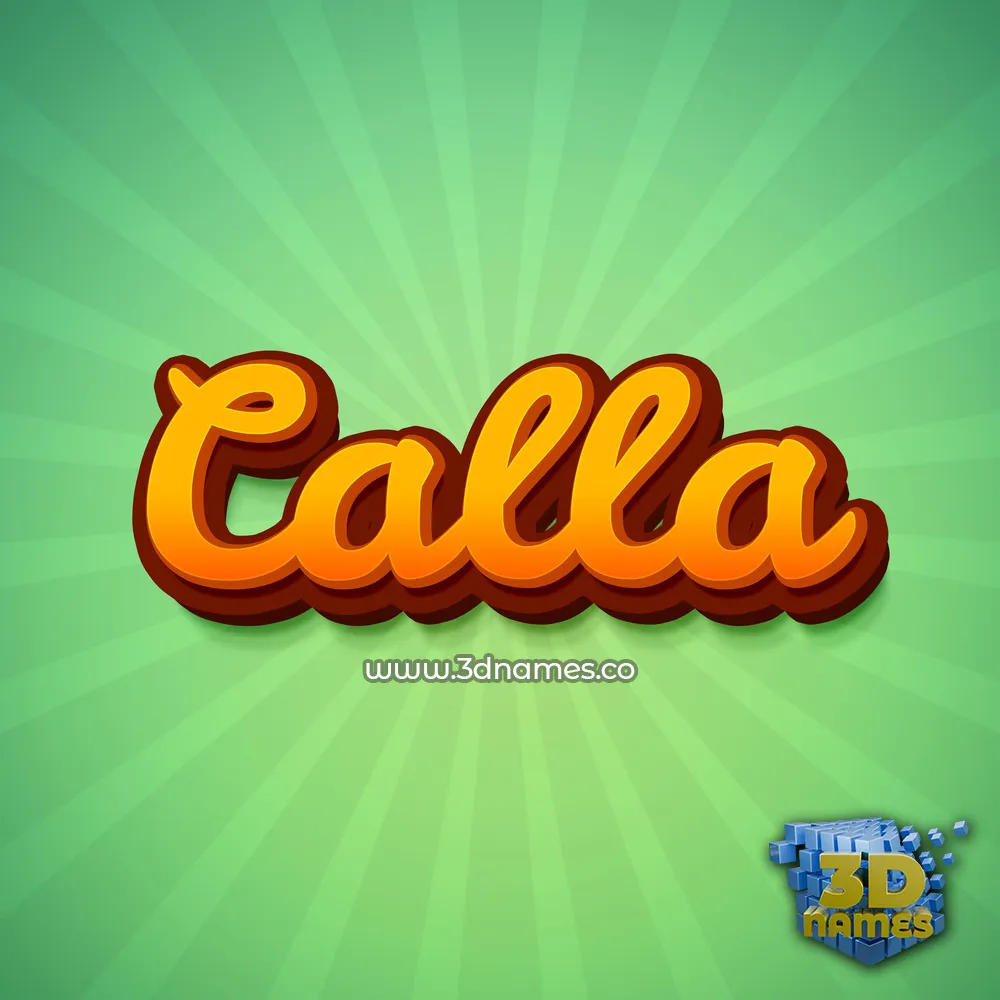calla in Green Rays style - 3D name wallpaper