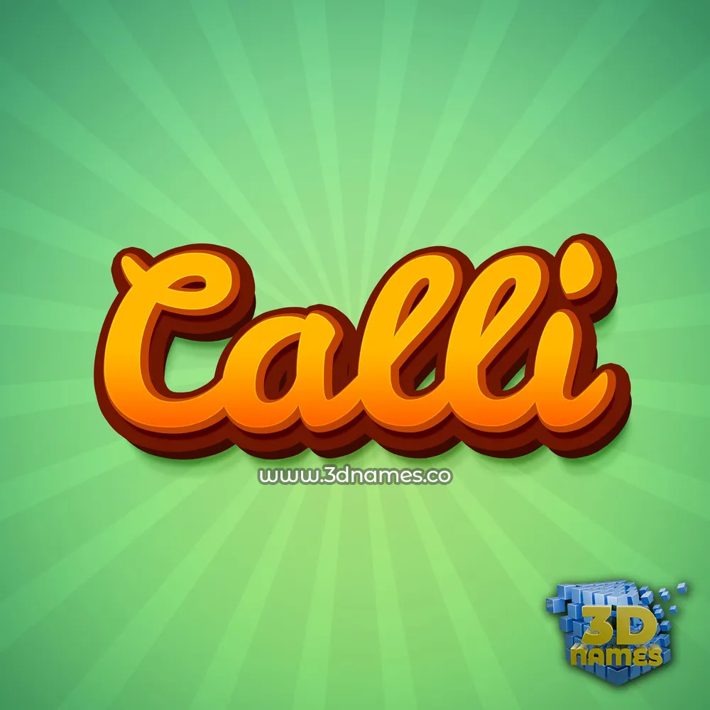 calli in Green Rays style - 3D name wallpaper