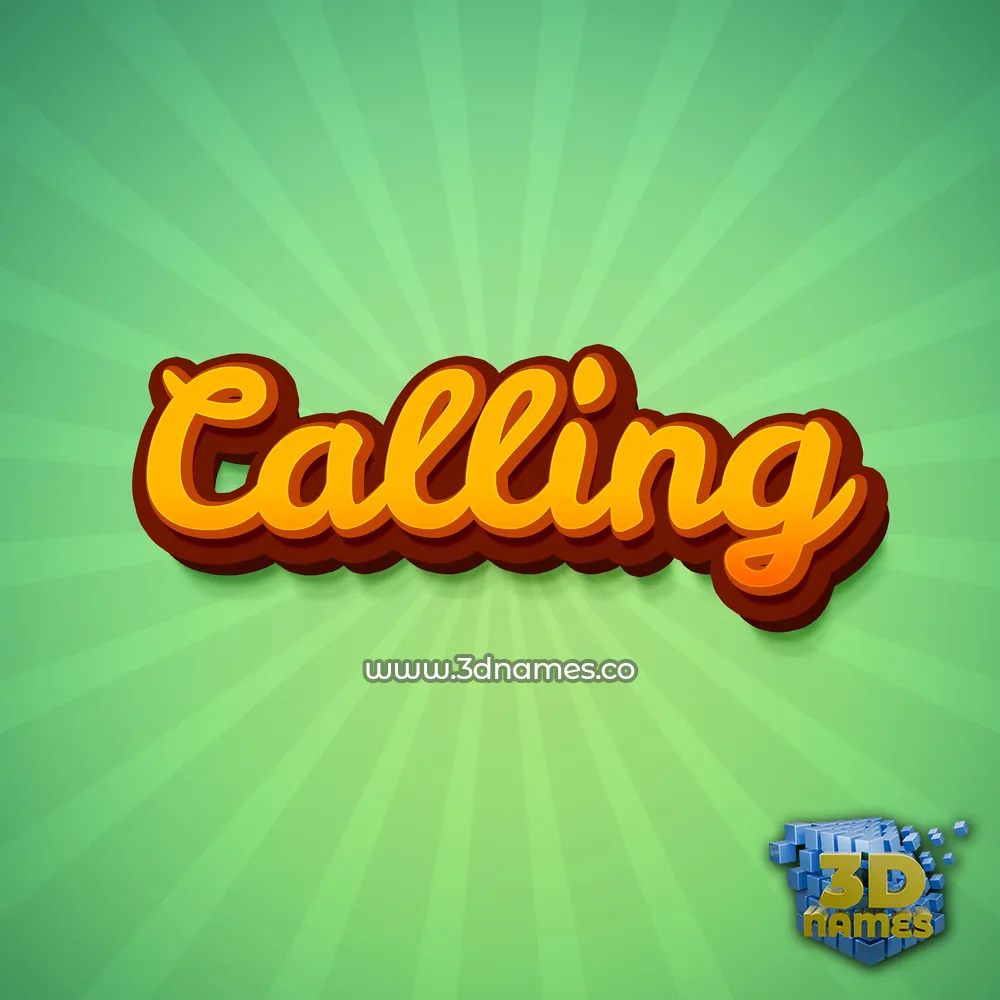 calling in Green Rays style - 3D name wallpaper