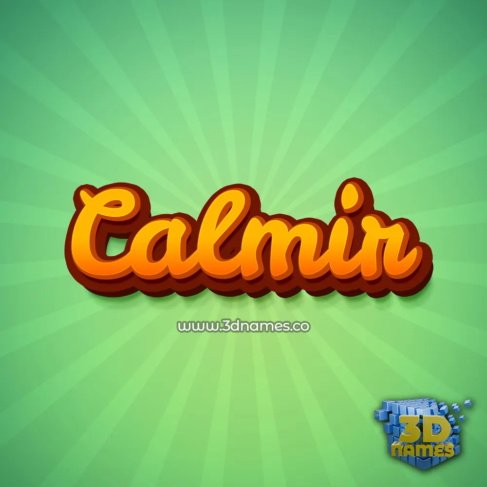 calmir in Green Rays style - 3D name wallpaper