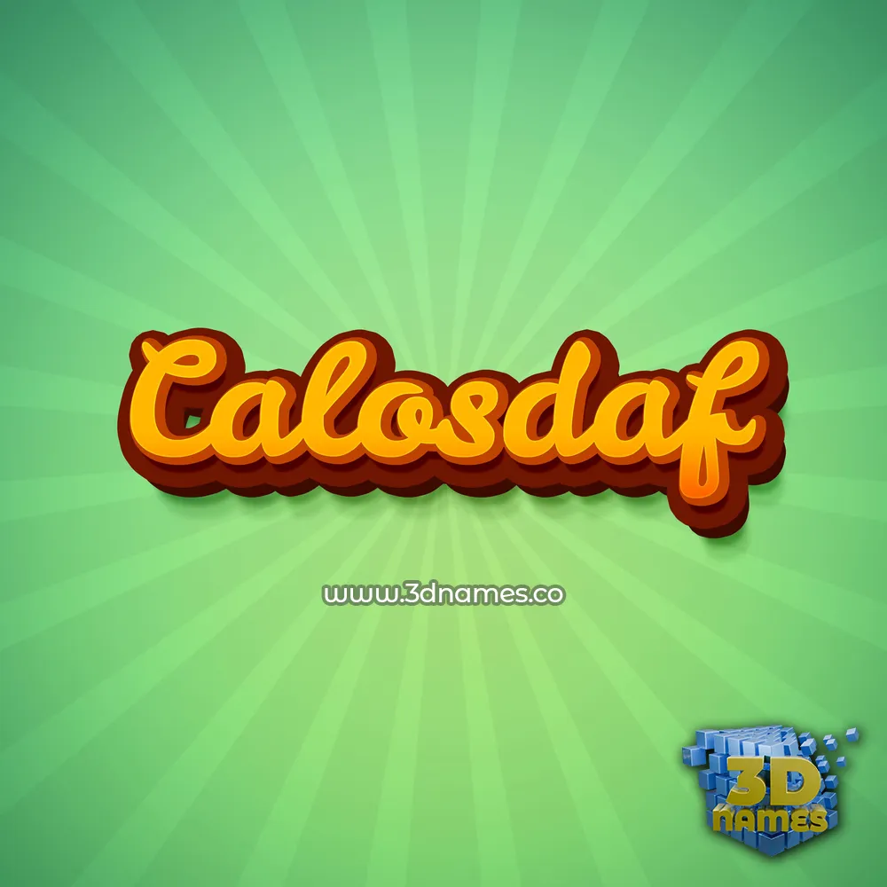 calosdaf in Green Rays style - 3D name wallpaper