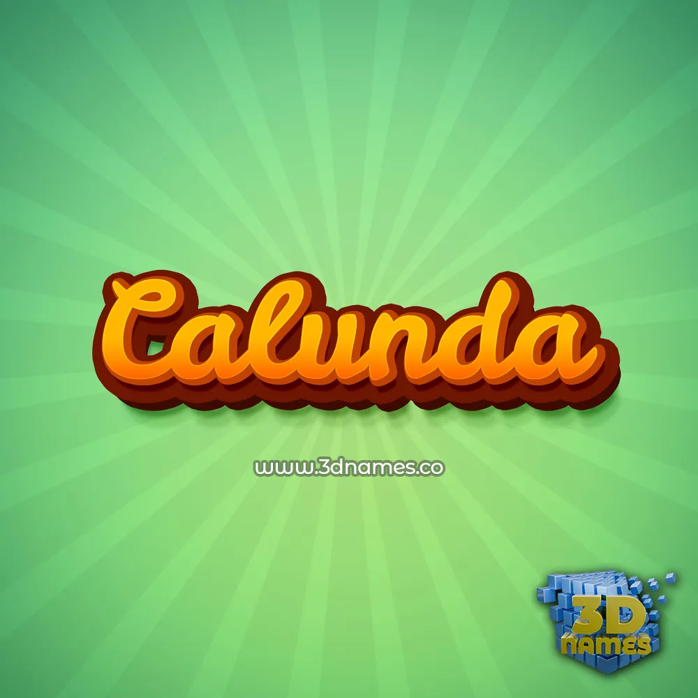 calunda in Green Rays style - 3D name wallpaper