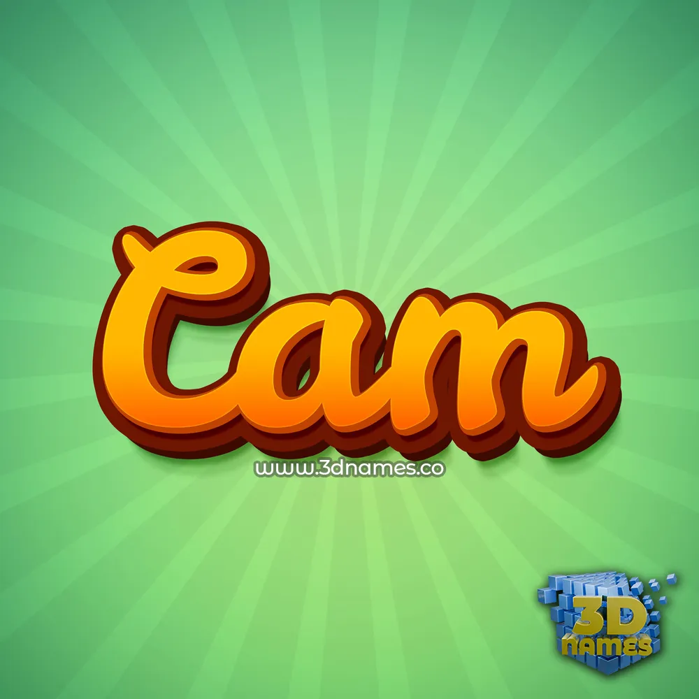 cam in Green Rays style - 3D name wallpaper